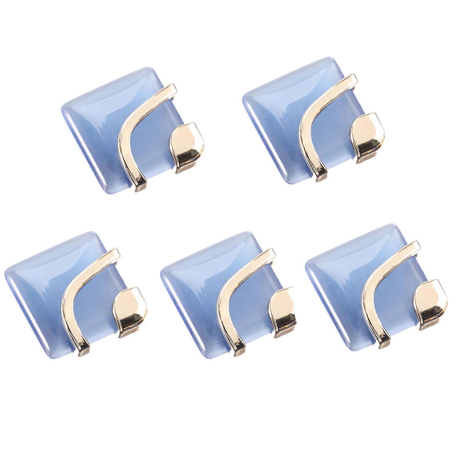 Blue Woolen Coat Buttons Metal for Clothes Using 5Pcs Opal Alloy Material