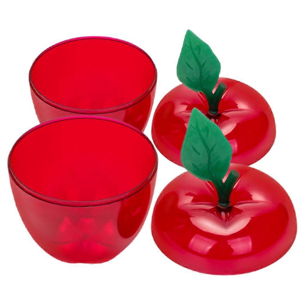 Apple Container Plastic Candy Jar for Home 2Pcs Red Apple Shaped Candy Fillers