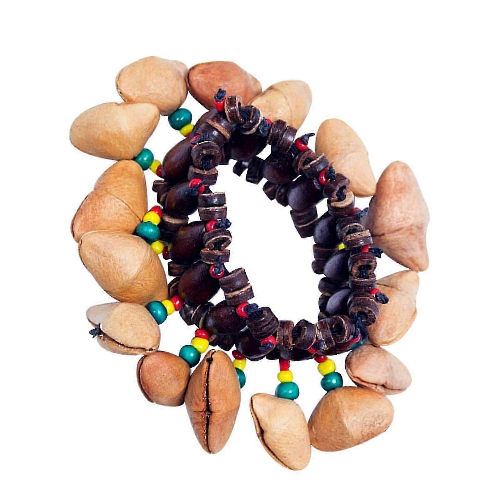 Natural Nutshell Handheld Bells Elastic Armband Handbell Instrument For Music Education Classroom Use