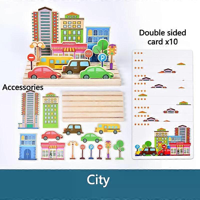 Kids Logic Thinking Game Scene Puzzles Matching Intellectual Problems Imagination Board Game Children Educational Toys