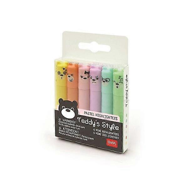 Mini Highlighters pastel Teddy's style 6-pack