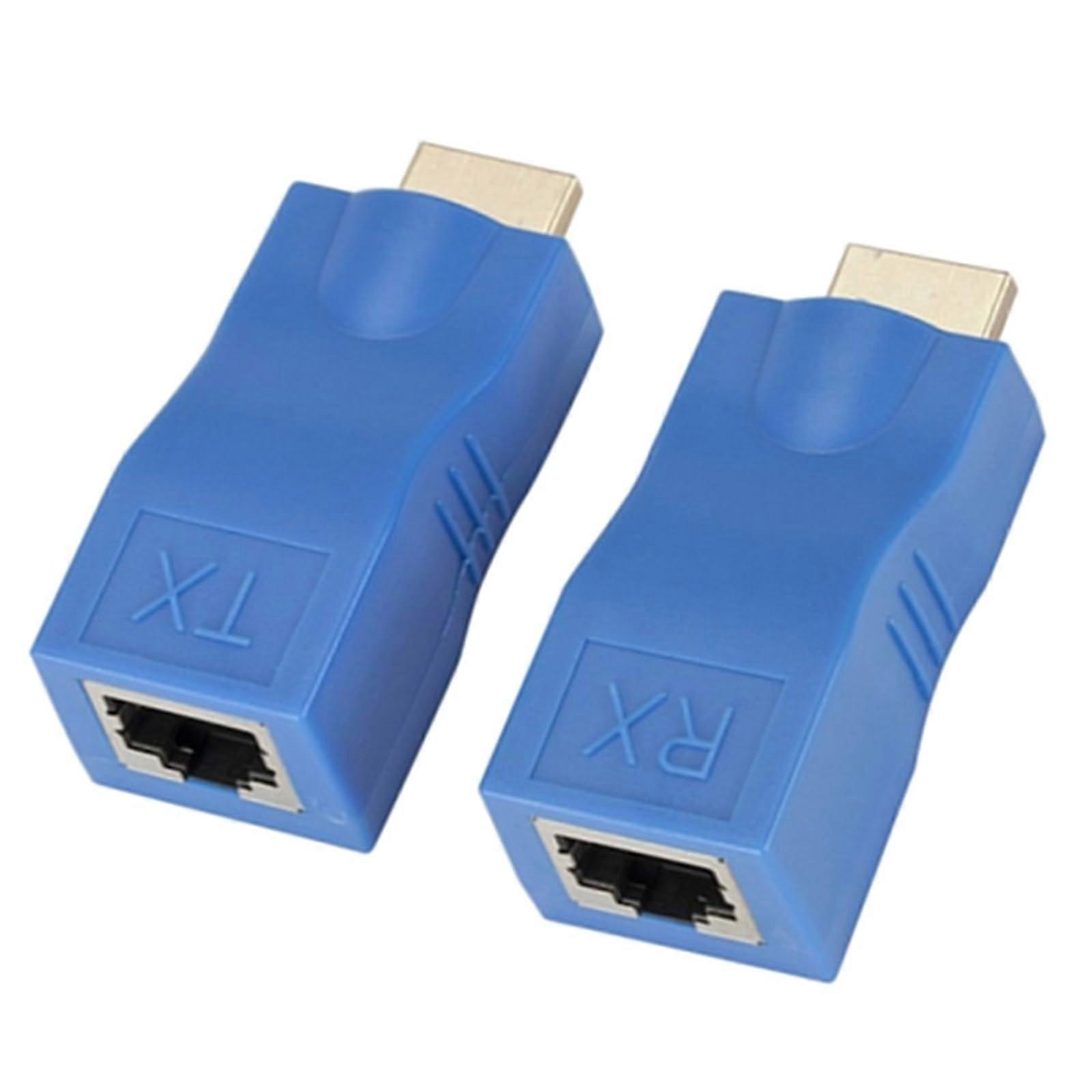 HDTVCompatible To RJ45 Adapter Pair 1080p Video Extends Up To 30m With Cat5e/6 Cable