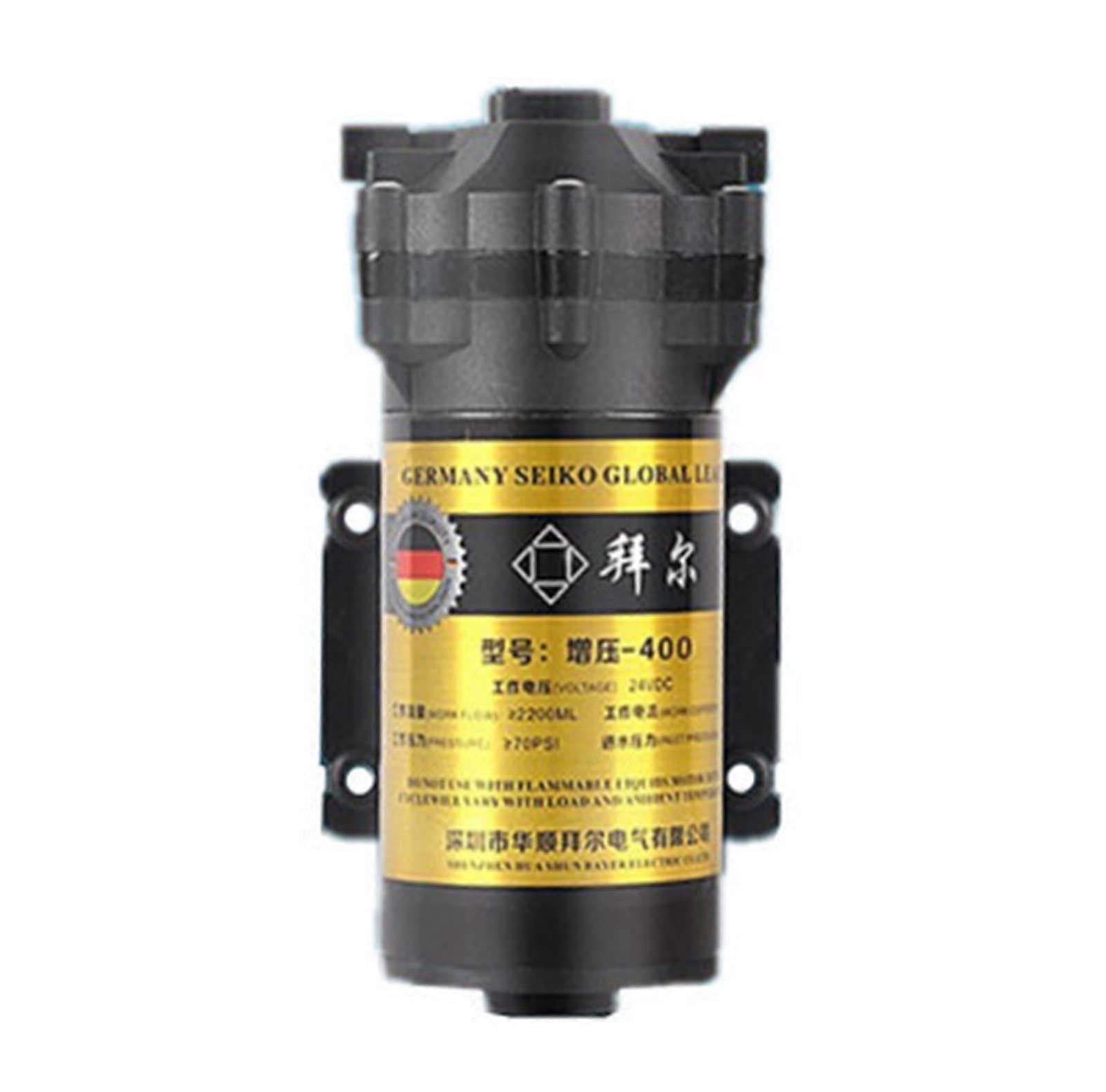 400GPD Reverse Osmosis Booster Pump 24V DC  Flow Low Noise RO Water Filter Pump with 1/4 Inch Tube for Under Sink