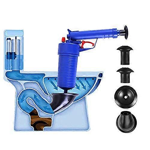 High Pressure Drain Unblocker for Toilets and Bathrooms, Heavy Duty, Blue, 3 Meter Hose, Easy to Use