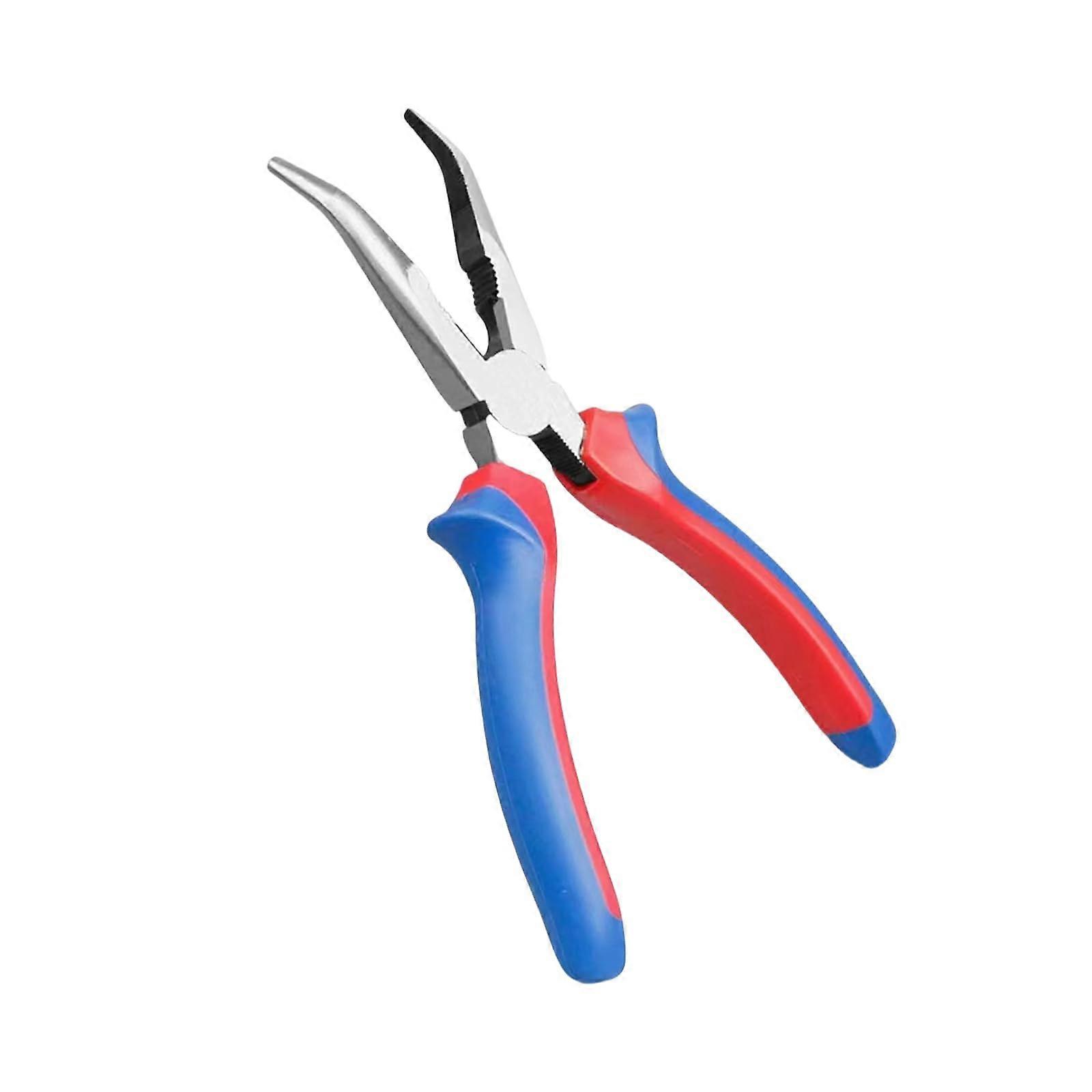 Bent Nose Pliers with Precision Curved Nose for Fishing Hooks and Electrical Wire, Durable Grip