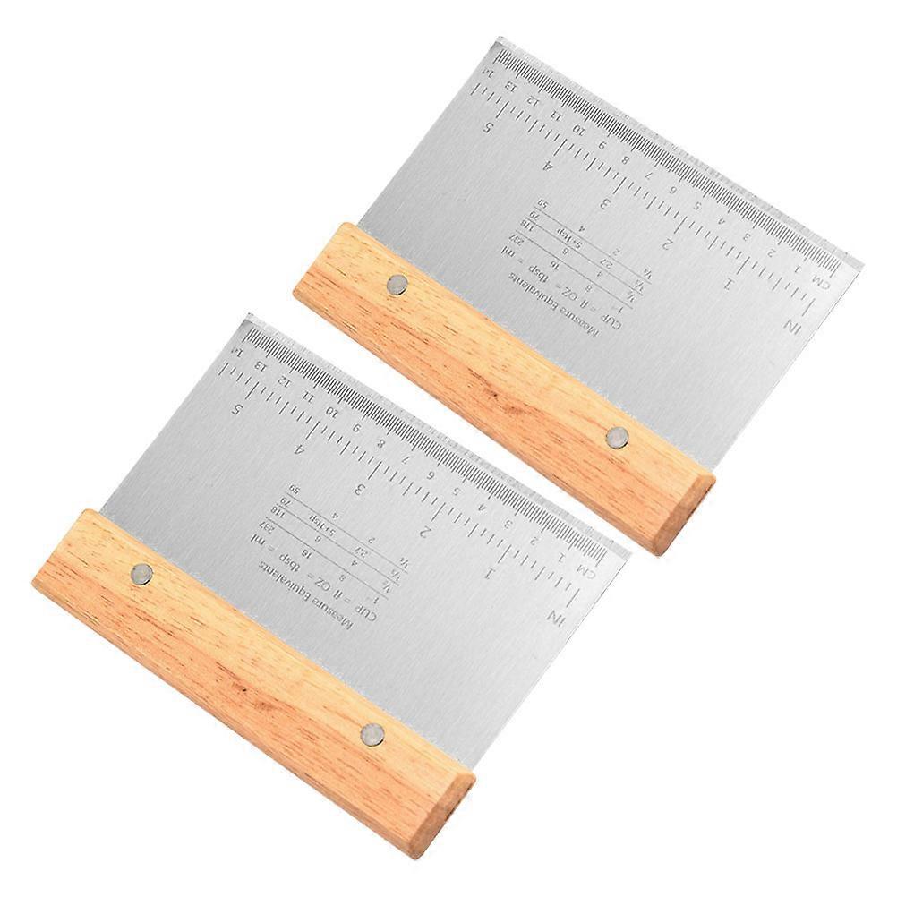 2Pcs Dough Cutter Handheld Tool For Baking And Cooking Multi Color Stainless Steel Material With Rectangular Shape And Dough Cutting Functionality