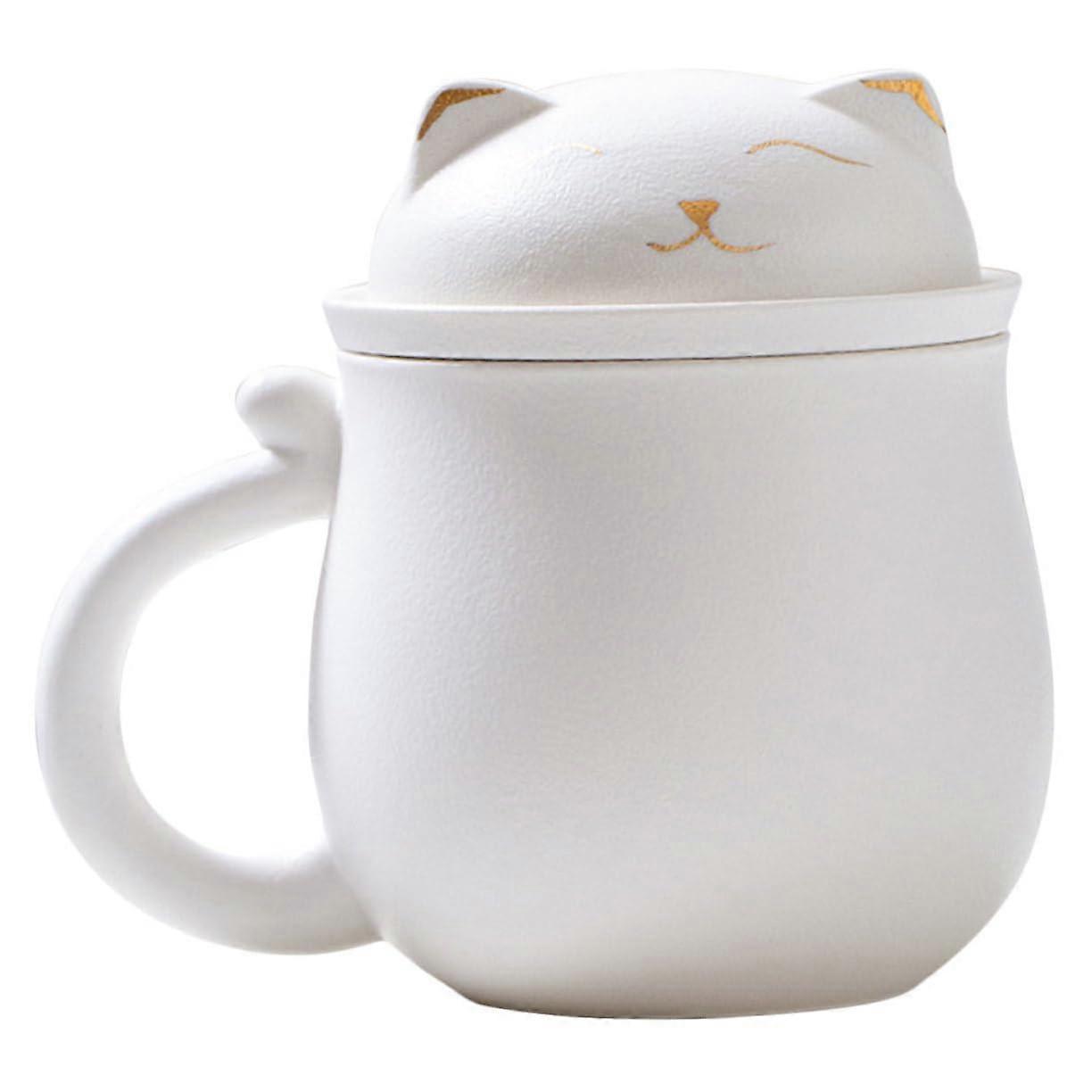 Ceramic Tea Mug with Infuser Large Capacity Cute Panda Coffee Cup for Home and Office