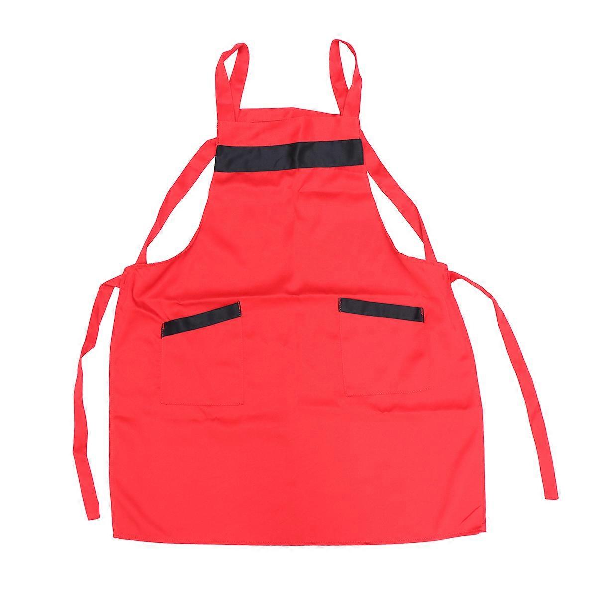 Wear Resistant H Shaped Apron For Craft Workshop Activities Red 1Set