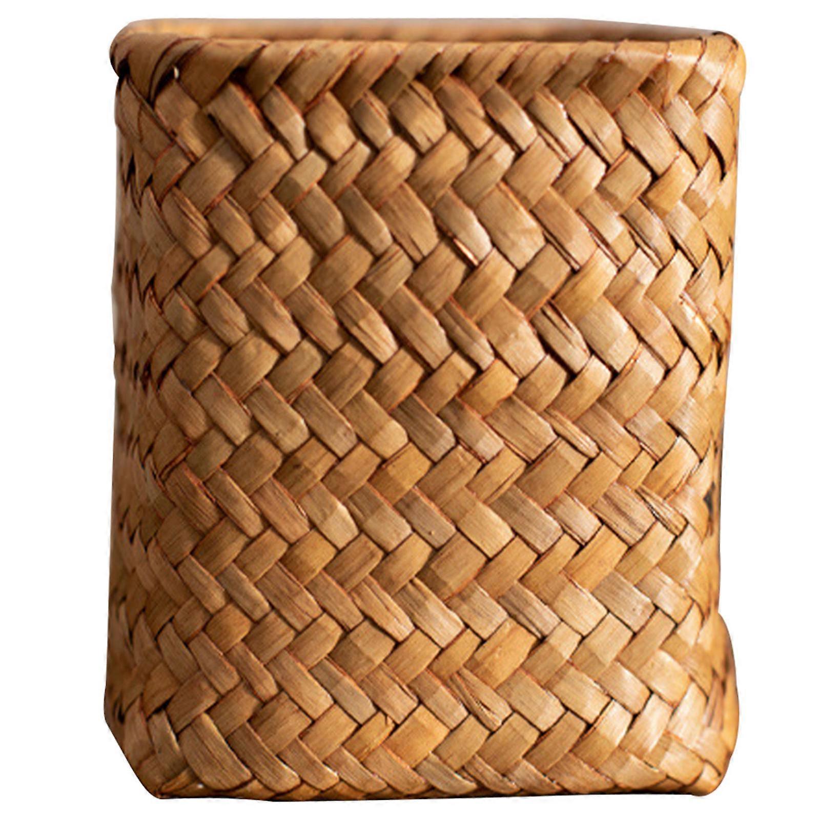 Rustic Pen Holder Straw Woven Pencil Holder for Storage Use