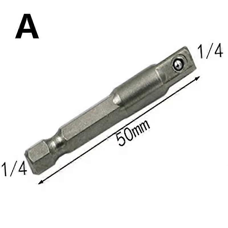 Chrome Vanadium Steel Socket Adapter Set Hex Shank Square Head Drill Bit 1/4" 3/8" 1/2" Extension Drill Bits Bar Set Power Tools