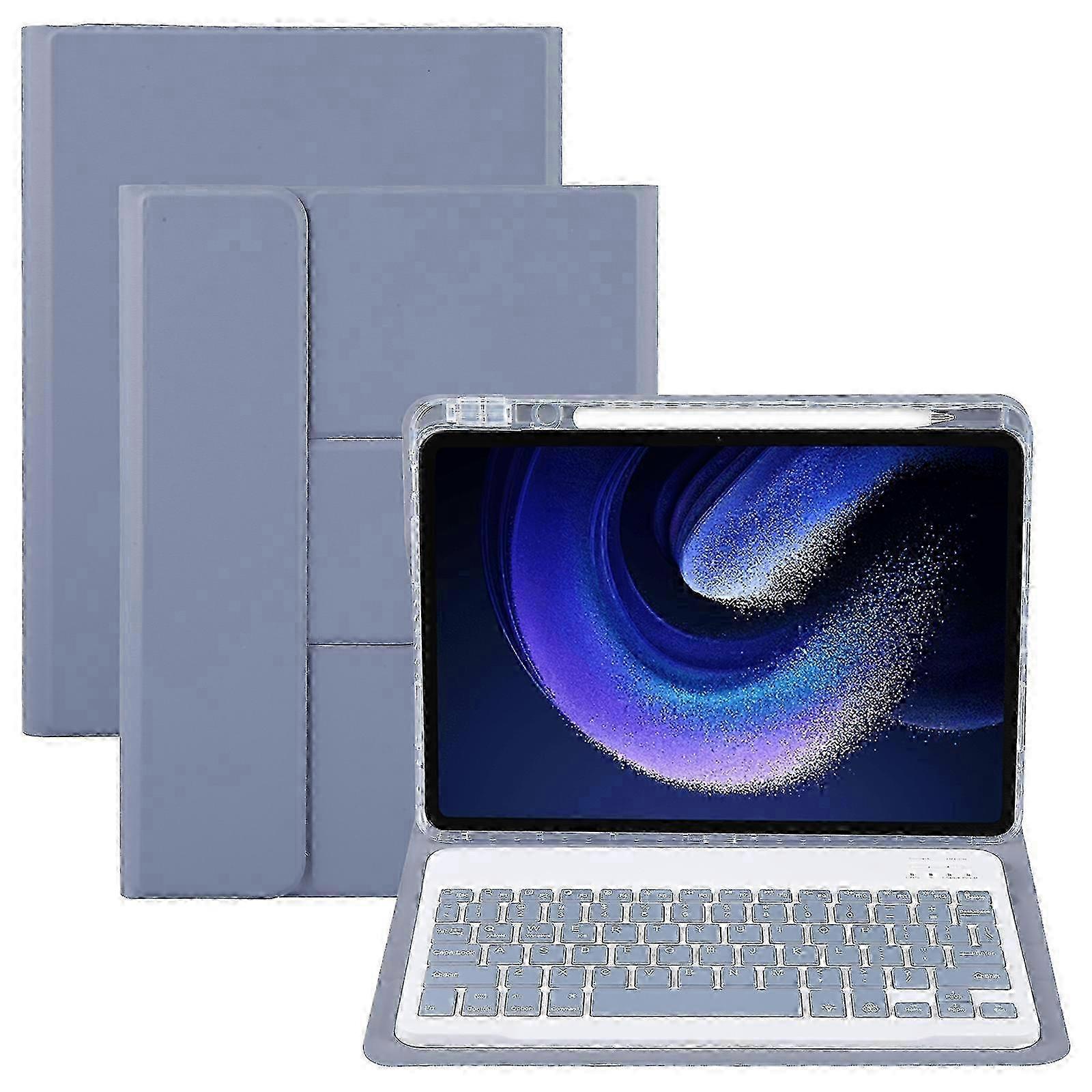 Square Button Backlight Bluetooth Keyboard Rotatable Holder Leather Case 2025