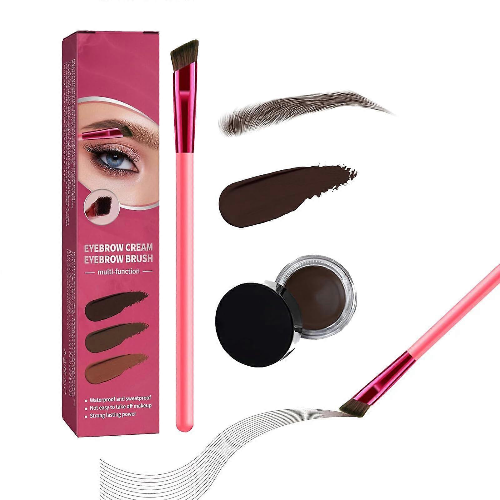 Waterproof 4D Laminated Eyebrow Kit with Dark Brown Precise Shaping Brush for Long Wear