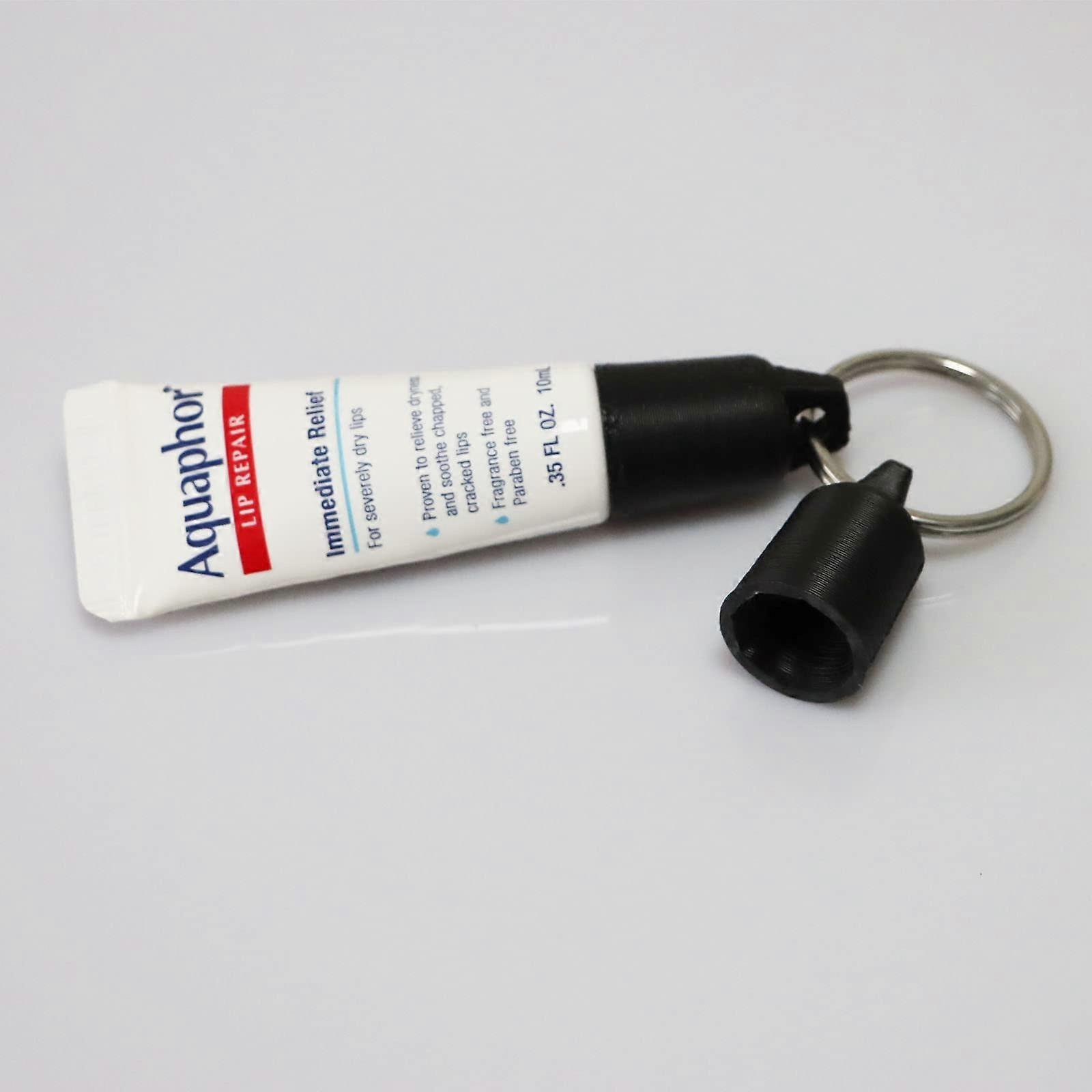 Lip Balm Cap Replacement Cover with Keychain Attachment, 2 Pack Compatible with Aquaphor 0.35oz
