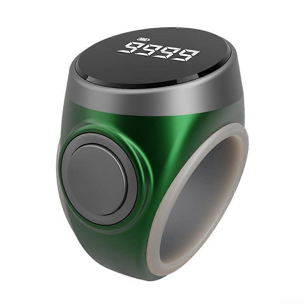 Electronic Finger Counter Type C Rechargeable with Precise LCD Display Smart Ring Counter Green