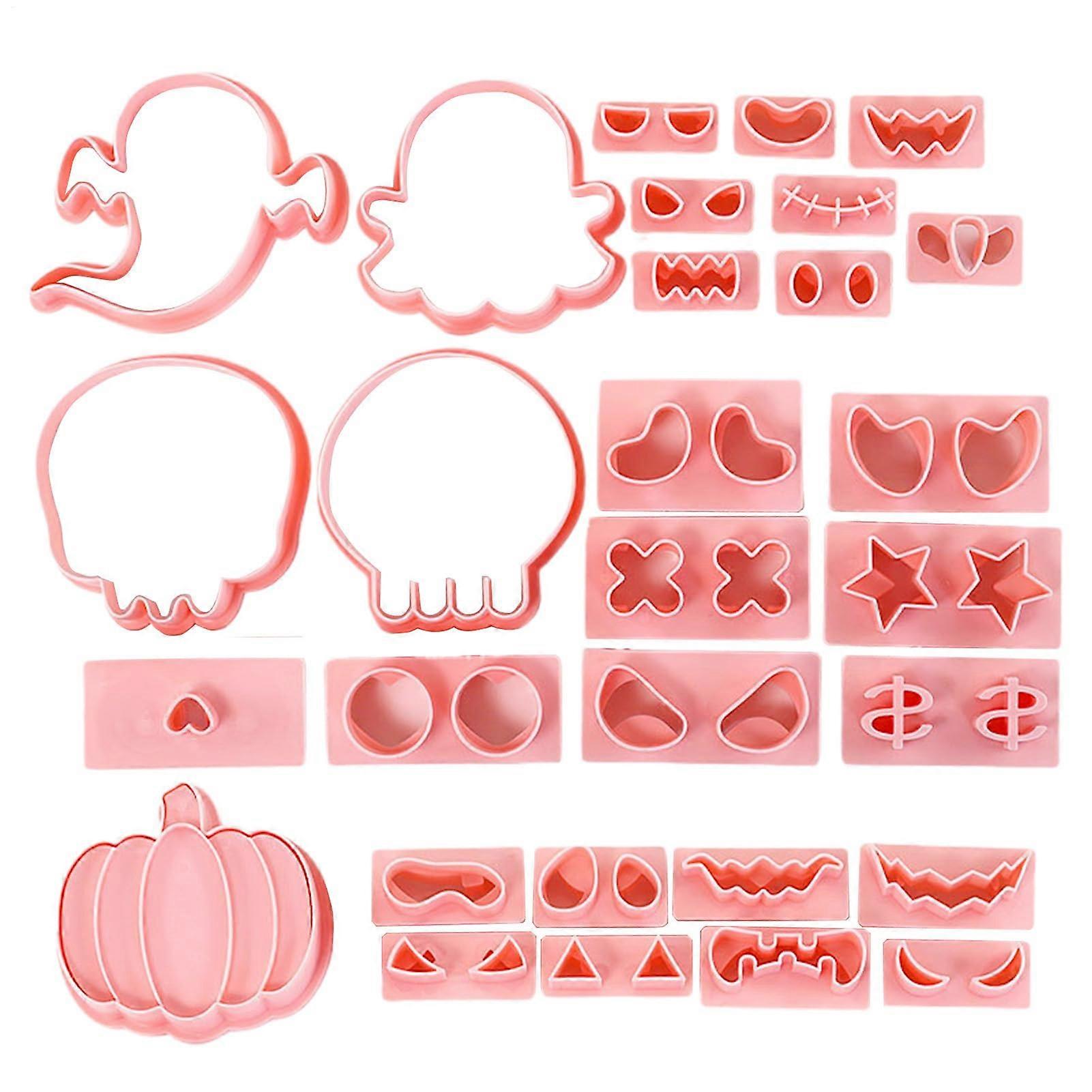 Halloween Cookie Cutter Set with Pumpkin Ghost Skull Molds, KidFriendly Baking Tools