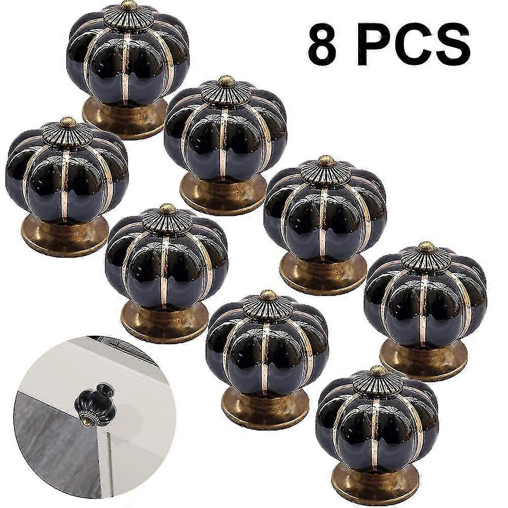 8 Pcs Round Ceramic Cabinet And Furniture Knobs Pulls