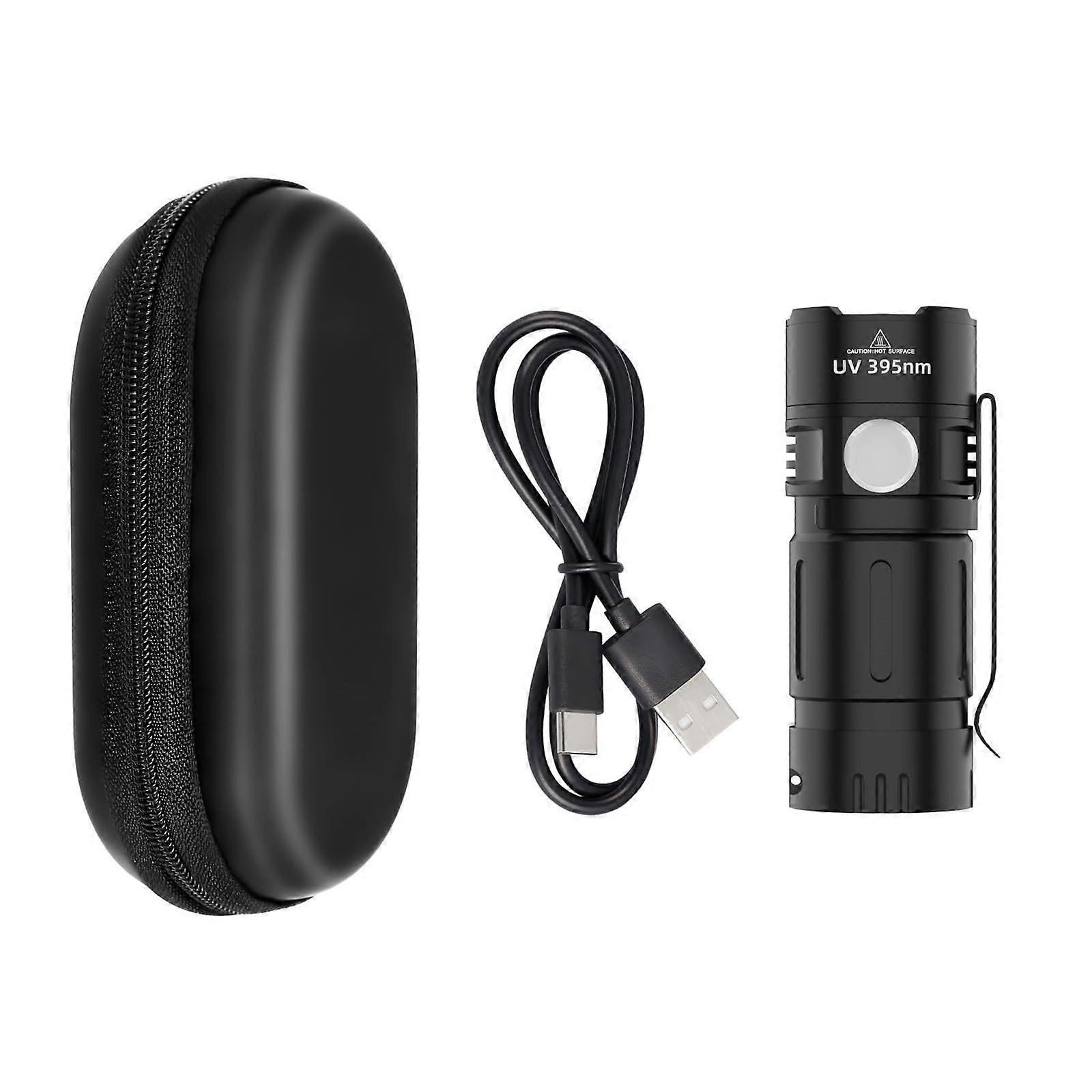 Rechargeable 395nm UV Flashlight for Pet Stains and Bedbug Detection Compact Blacklight Torch