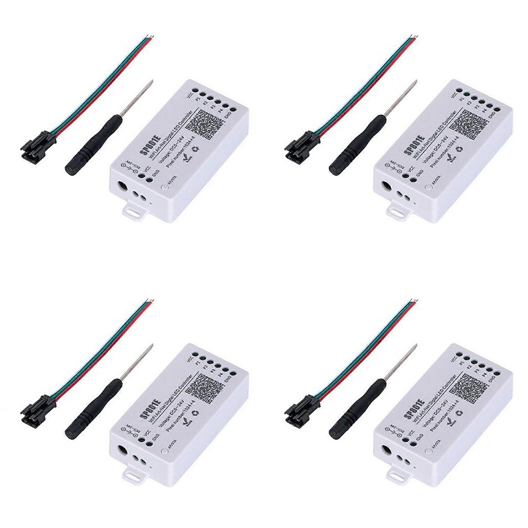 4X SP801E Wifi Art-Net LED Controller LED Matrix Panel Module WS2812B WS2811 Light Strip Wireless Control DC5-24V