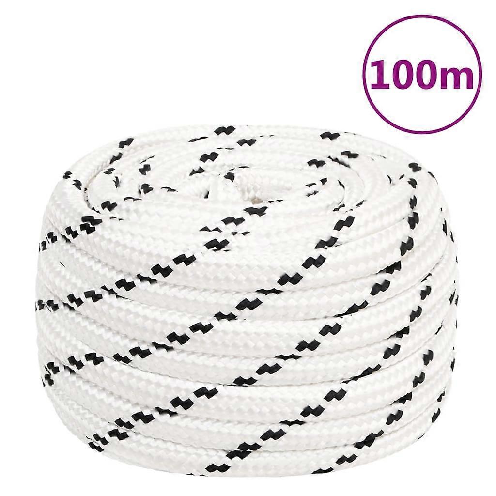 vidaXL Werktouw 16 mm 100 m polyester wit