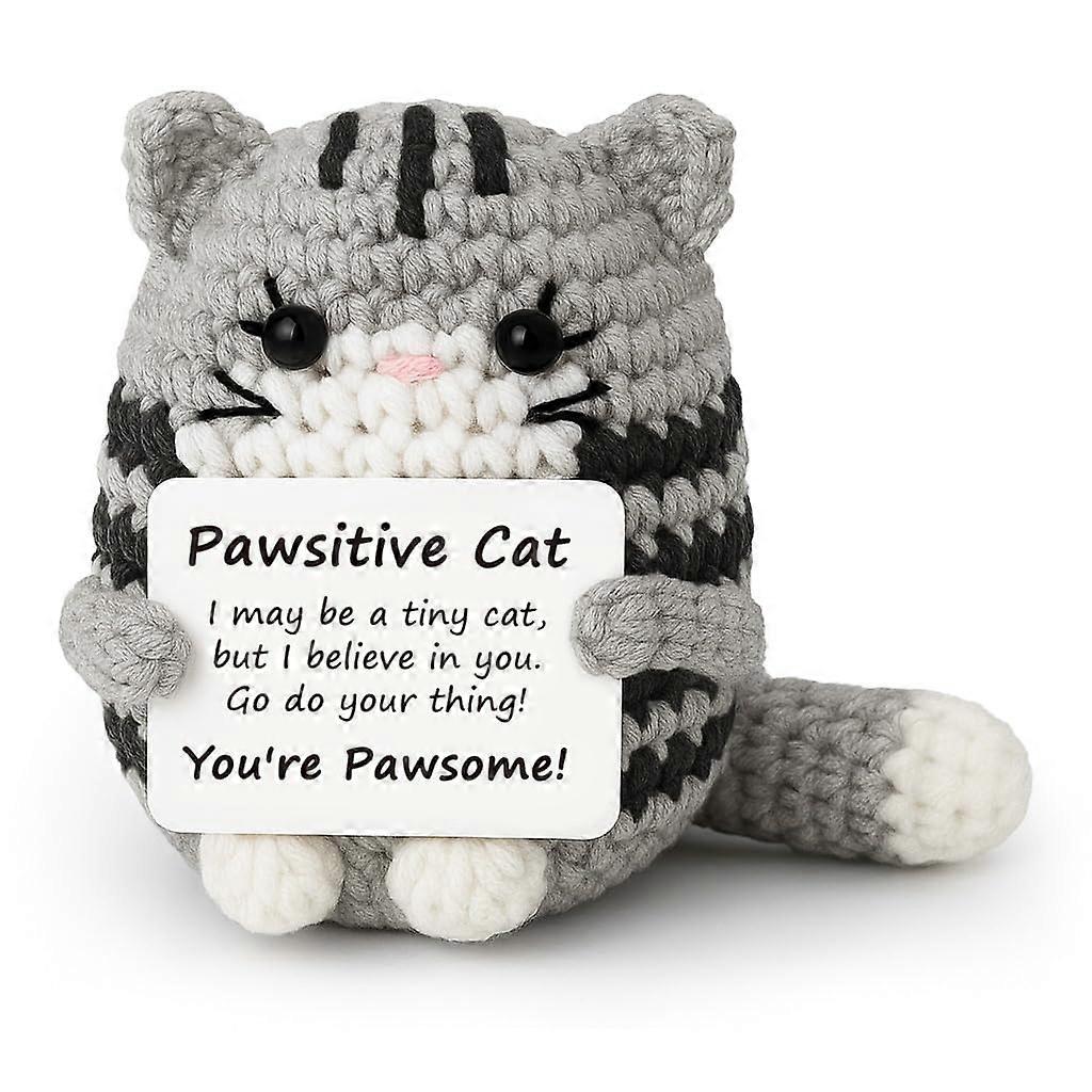 Mini Crochet Cat Gift Handmade Pocket Cat Plush Cute Decor with Durable Tight Stitching