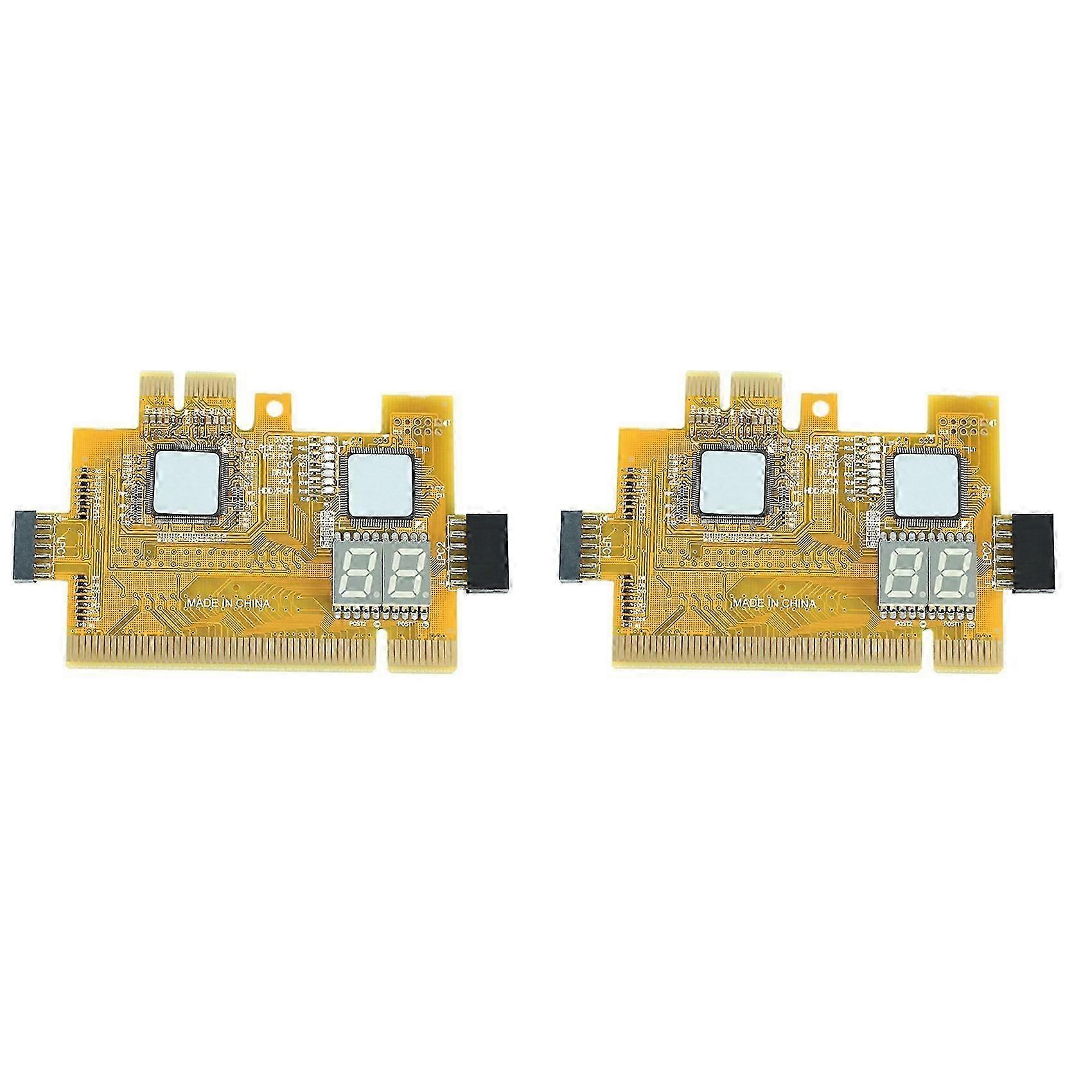 2X Detect Tool PCI-E LPC Multi Use Diagnostic Card Laptop Desktop Test Post LED Indicator PC Motherb