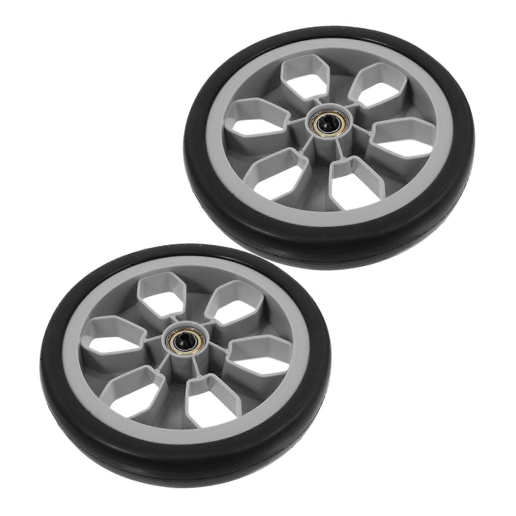2pcs Swivel Caster Wheels for Grocery Cart Replacement Plastic Stroller Smooth Rolling