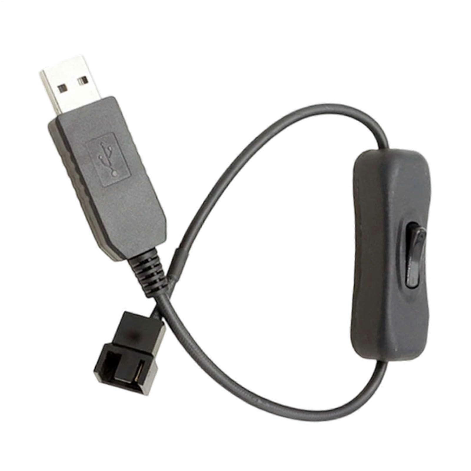 USB Fan Controller with Adjustable Speed, 3Pin 4Pin Adapter for PC Desktop Cooling Efficiency