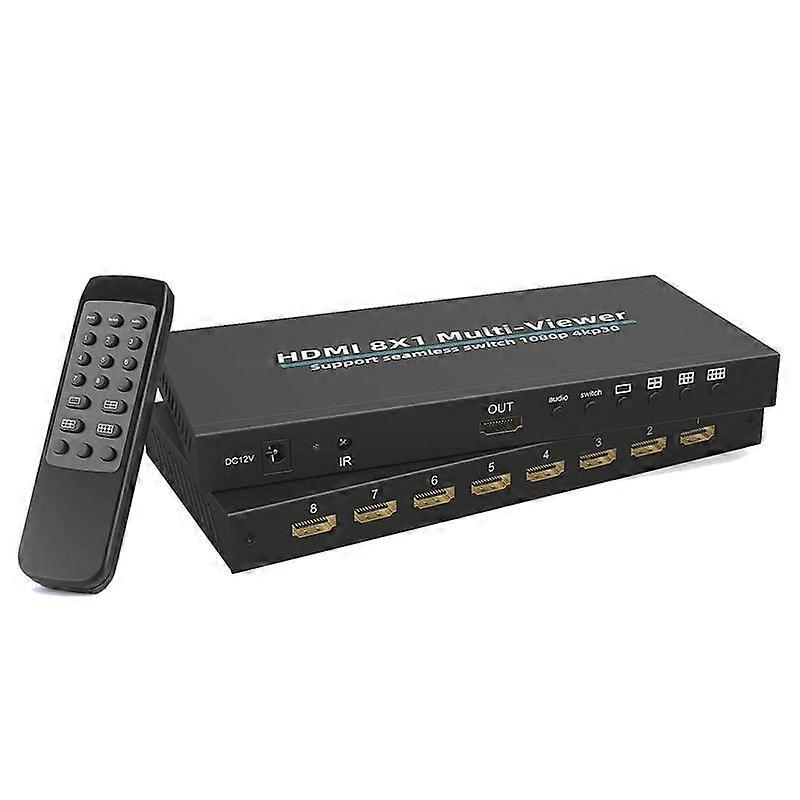 -Compatible Quad Multi Viewer Out -Compatible Switcher 1080P Seamless IR Control-EU Plug