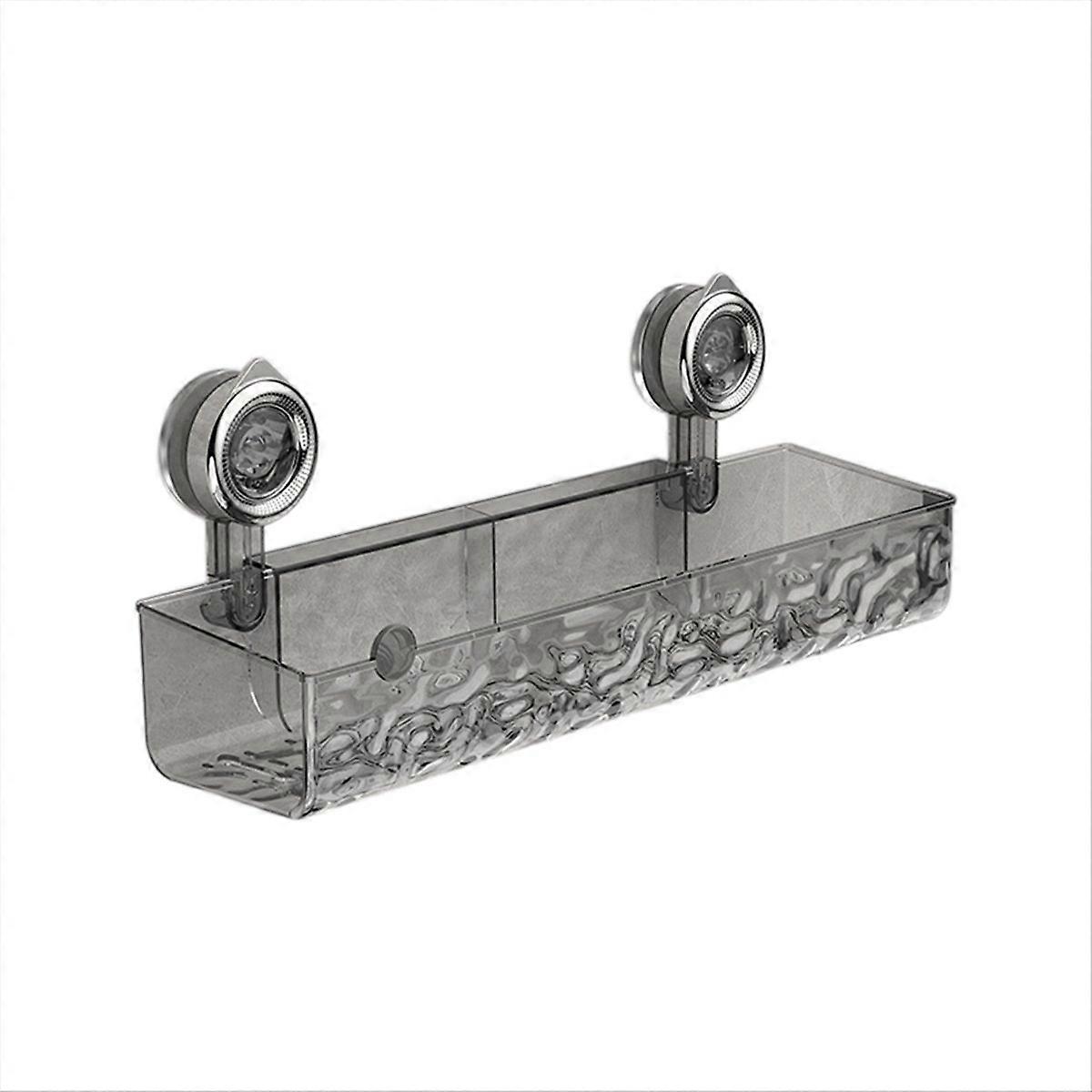 Glacier Pattern Suction Cup Shelf,Gray Long style