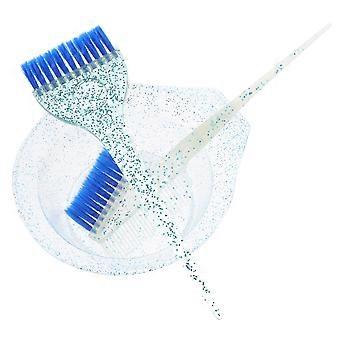 Hair Dye Brush and Mixing Bowl Set for Salon Use 1Set Blue Coloring Kit