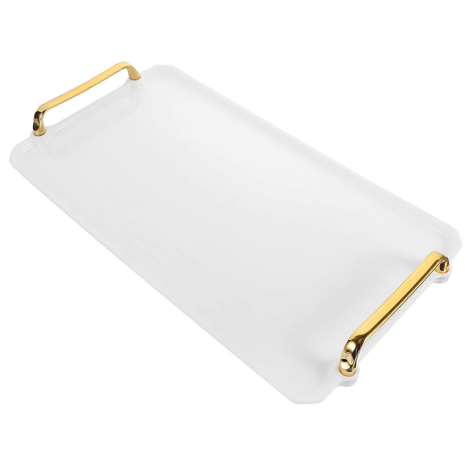 Food Serving Tray Rectangular Tray for Storage 1 Piece White