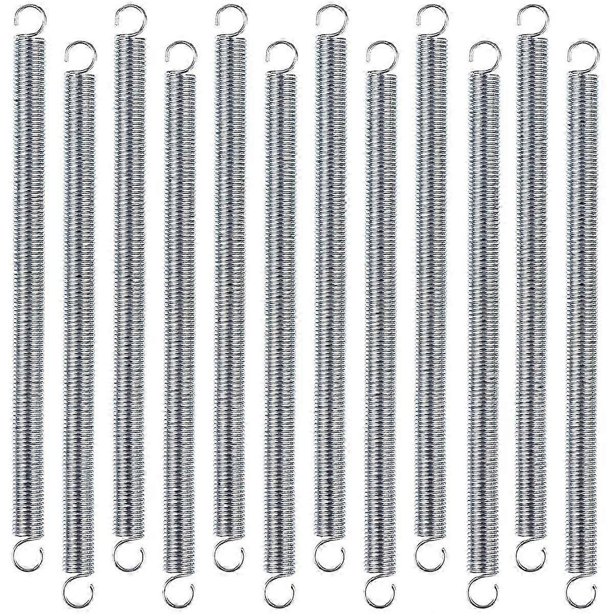 12 Pcs Mola de Extensão, 3/8 X 6-1/2 Polegadas, Mola de Aço de 0.047 Polegadas, Extremidades de Gancho Duplo para Máquinas Con