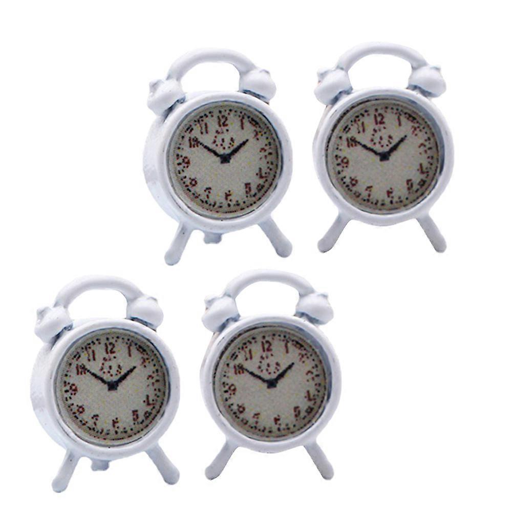 Mini Clock Ornament for Home Use Featuring 4Pcs Miniature Clock Models
