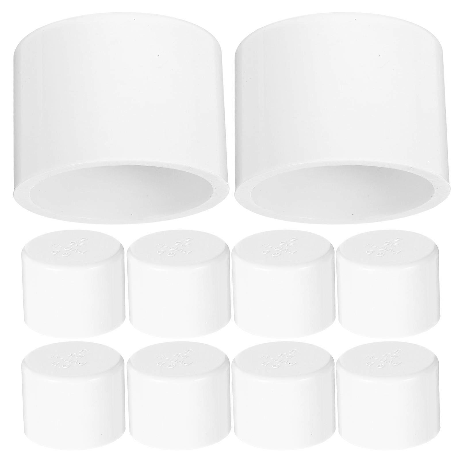 Durable Pvc Pipe End Cap Fitting Weather Resistant Adapter 10Pcs