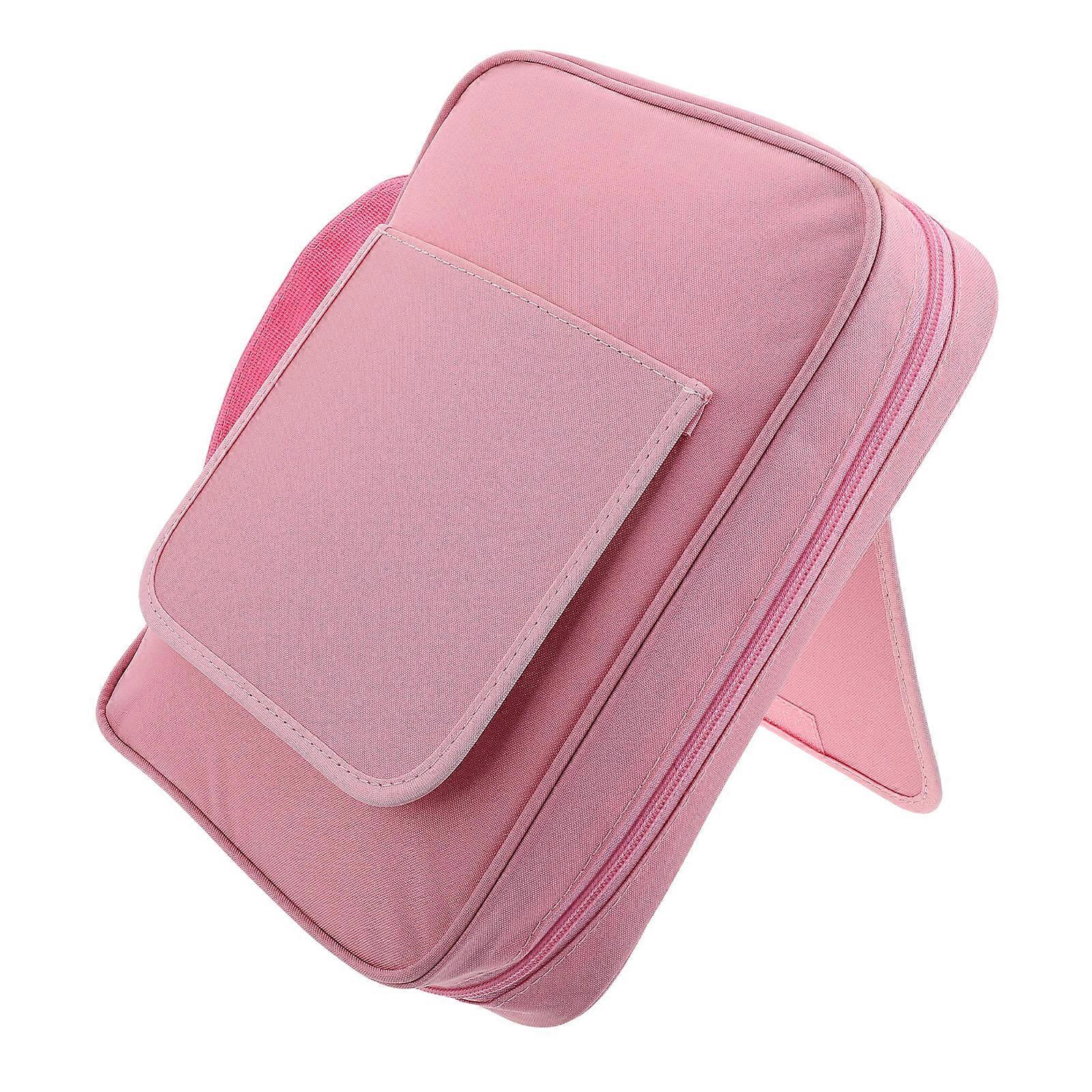 Pink Book Reading Stand Bag for Storage Durable Polyester Book Holder Case