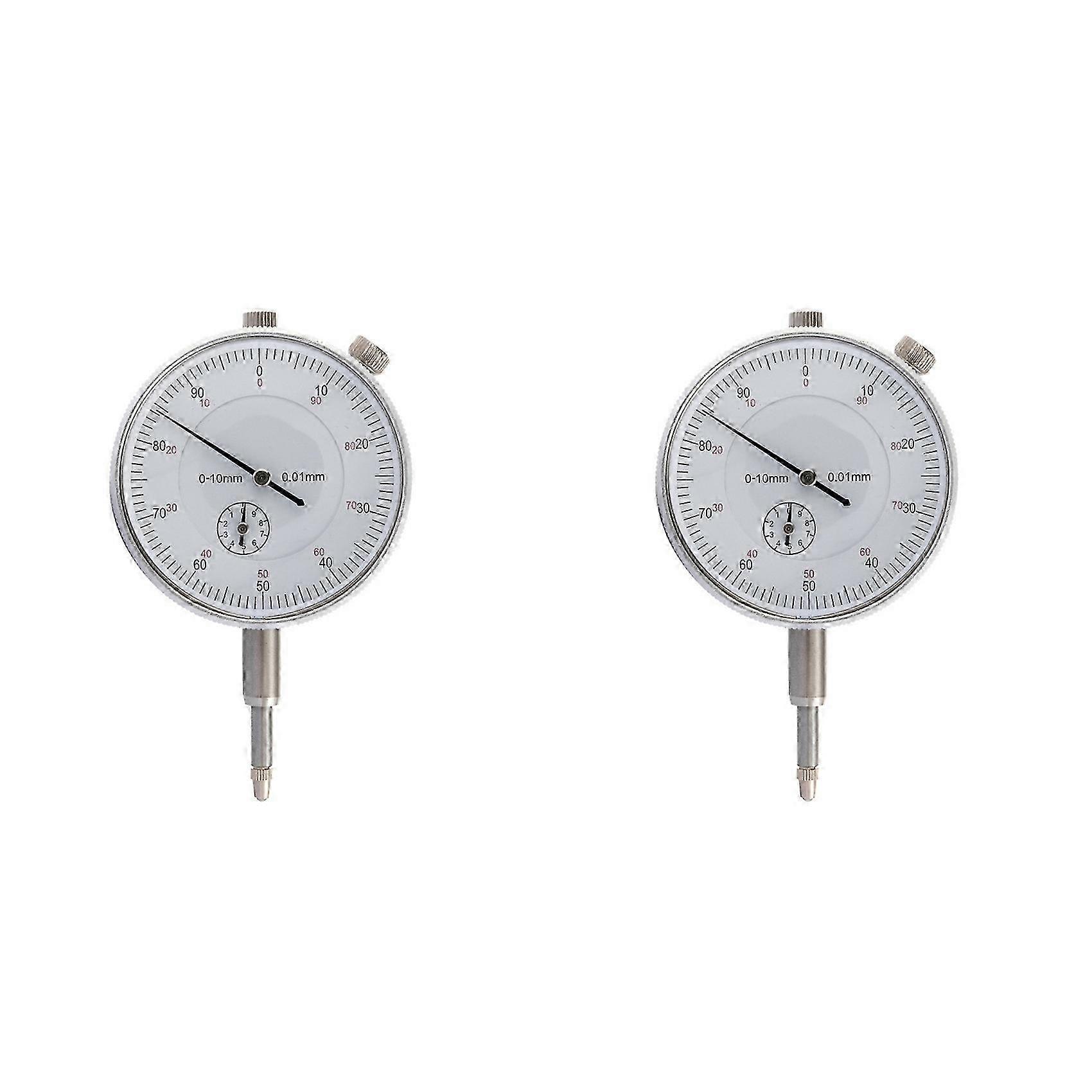 2X Dial Indicator Micrometer Hour Type Indicator Precision Comparator Measuring Clock Indicator Measuring Instrument