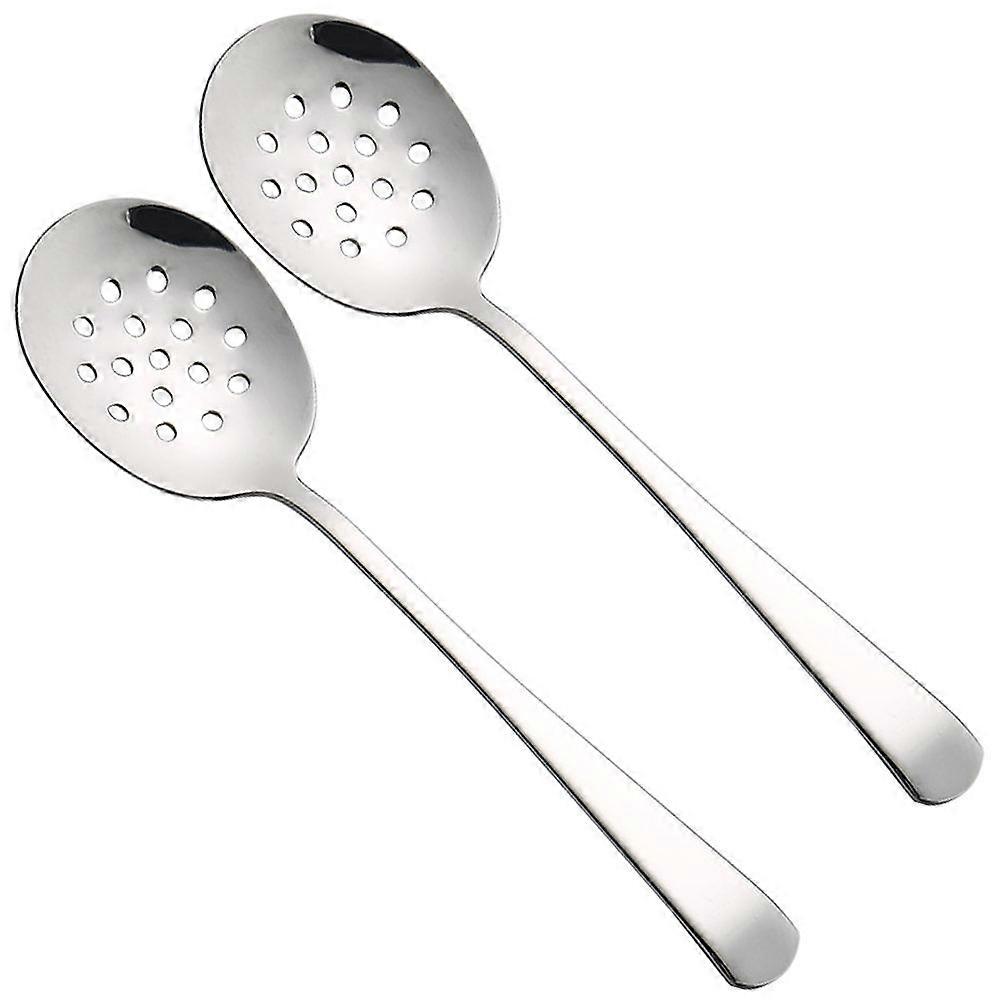 Multi-Functional Stainless Steel Slotted Spoon for Draining 2Pcs Kitchen Colander