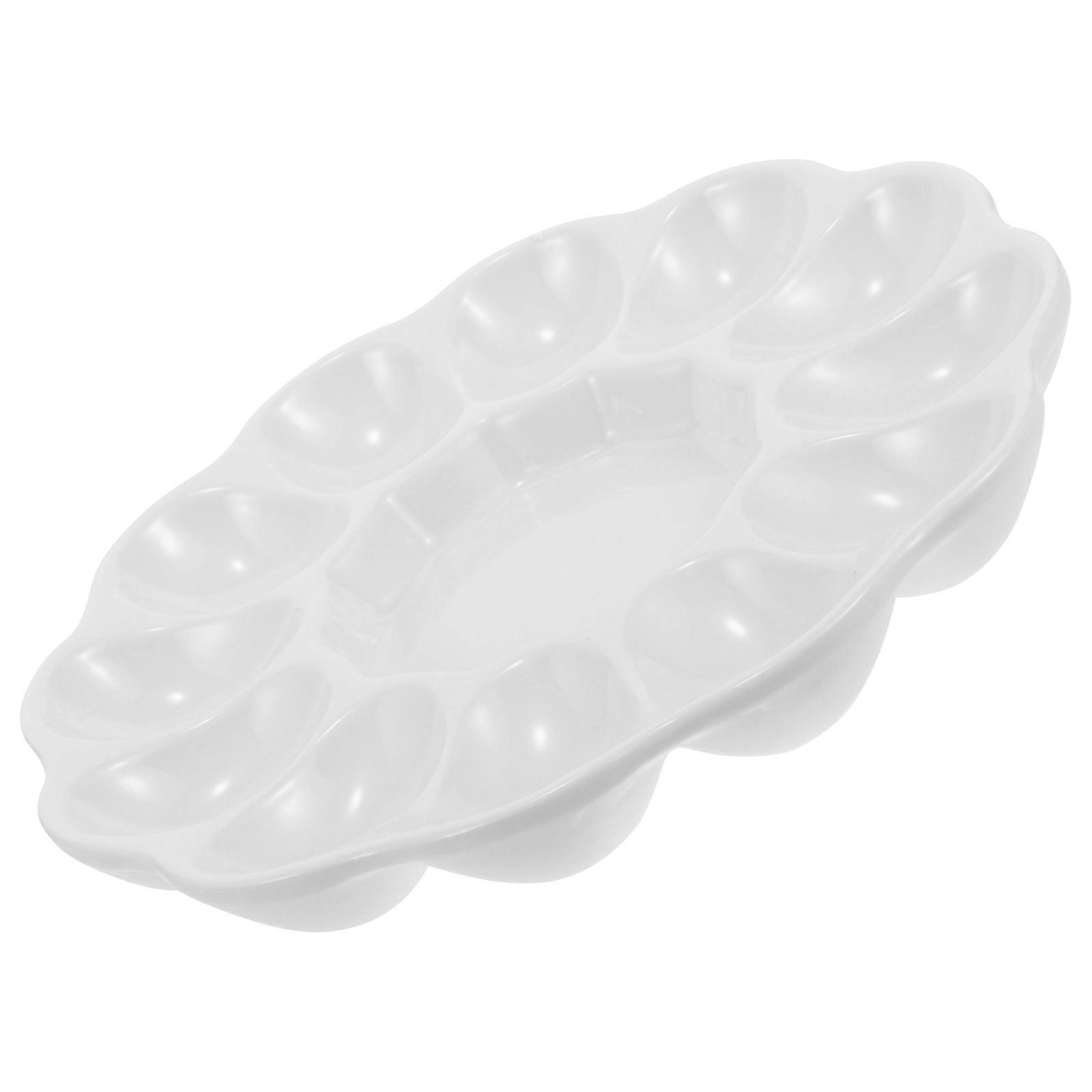 Ceramic Egg Dish Deviled Egg Serving Dish Square Cheese Platter Home Users Restaurants Easter Table Setting 8.14X8.14X1.10in 1Pack
