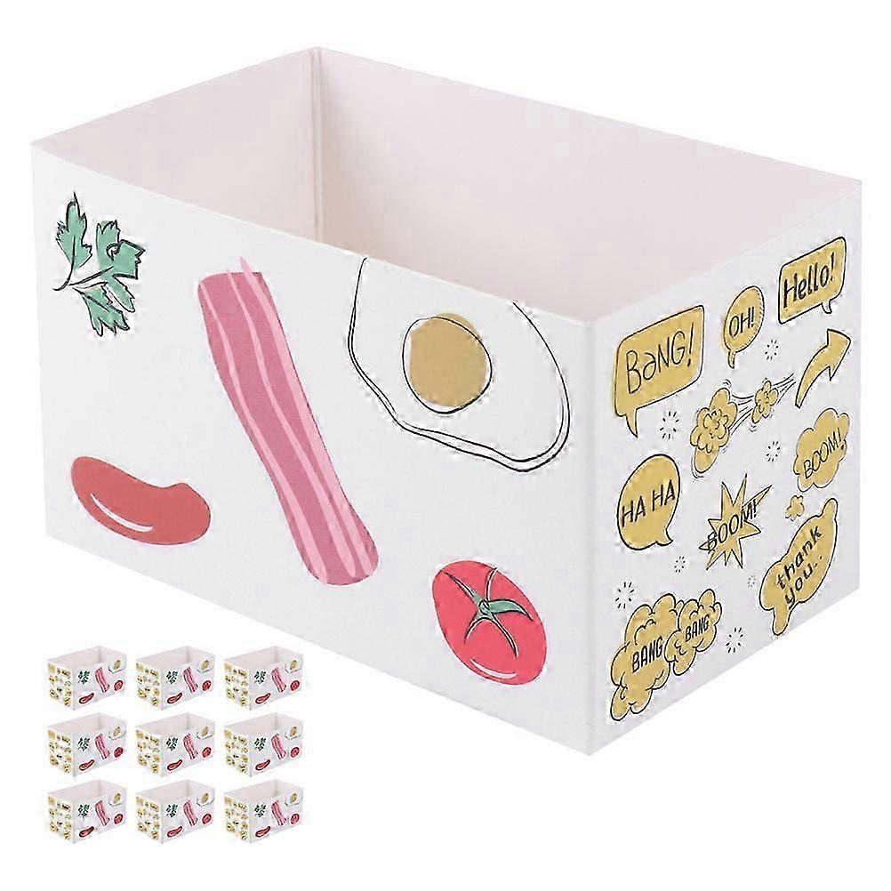 Sandwich Boxes Paper for 10Pcs Cake Packaging Breakfast Storage Use