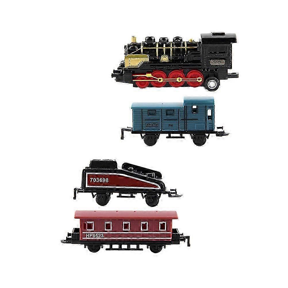 Toy Train Set Alloy Steam Train Model Pull Back Toy Set 4Pcs Assorted Color