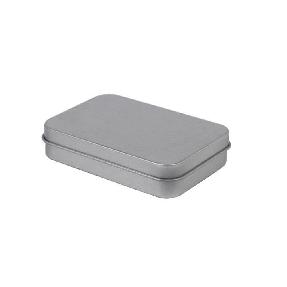 6pcs Rectangular Tinplate Boxes Clamshell Hinged Tin Containers Empty Storage Box Organizer