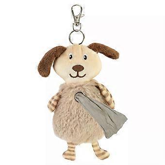 Dog Poo Bag Holder Plush Keyring Grey 15cm with 20 Bags