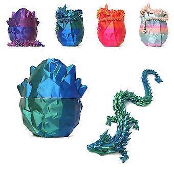 Articulated 3D Printed Crystal Dragon with Unique Egg - Fantasy Decor & Gift for Collectors, Kids & Dragon Lovers