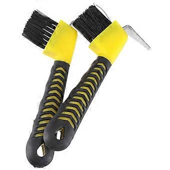 2PCS Grip Hoof Pick Horse Hoof Hook with Brush for Horse Hair Grooming