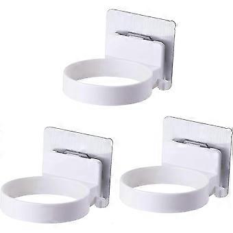SHEVT-3-Pack Wall Mount Hair Dryer Holder, Self Adhesive Suction Cup Hair Dryer Holder (White)