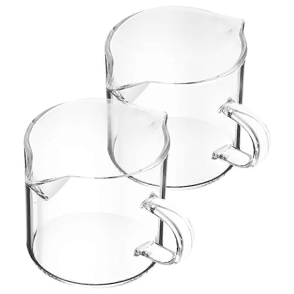 Transparent Cup Coffee Syrup Pitcher Hotel Multi-Function Pouring Liquid 2Pcs