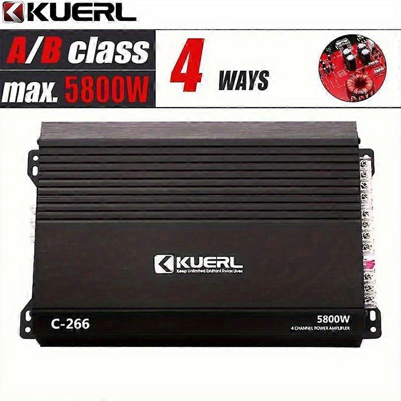 KUERL 4 Channel AB Class 12V Car Amplifier, 5800W Power Stereo 