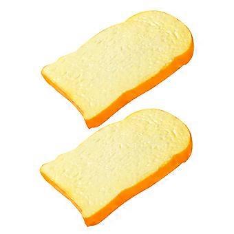 Artificial Toast Slice PU Bread Model for Decor 4Pcs Pretend Play Toy