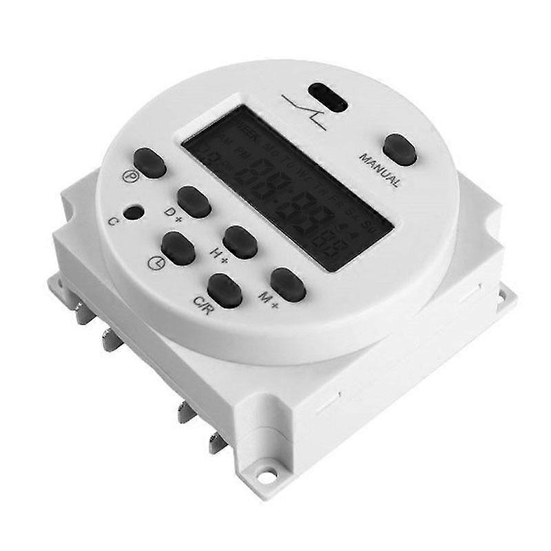 Electronic Timer DC12V 16A Programmable LCD Display, Daily and Weekly Programs, 16 On/Off Settings, 15 Program Combinations