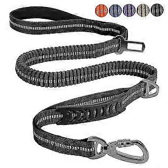 Bungee Dog Elástico Sin Tirar Sin Caminar Mangos Dural Negro